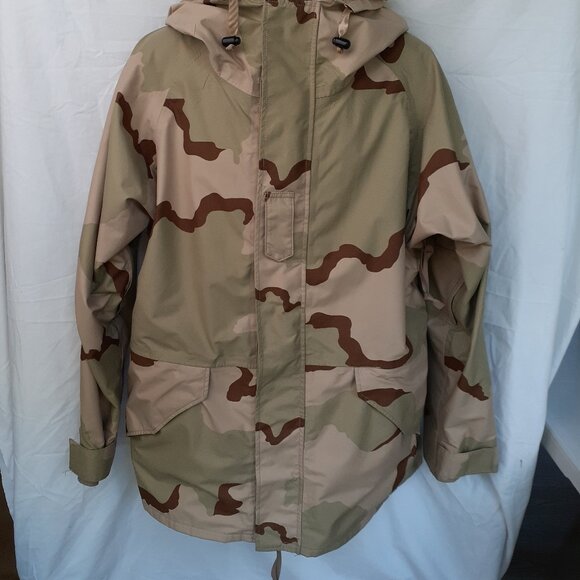 Size Large Long Cold Weather Parka Desert Camouflage Jacket Coat - Picture 2 of 11